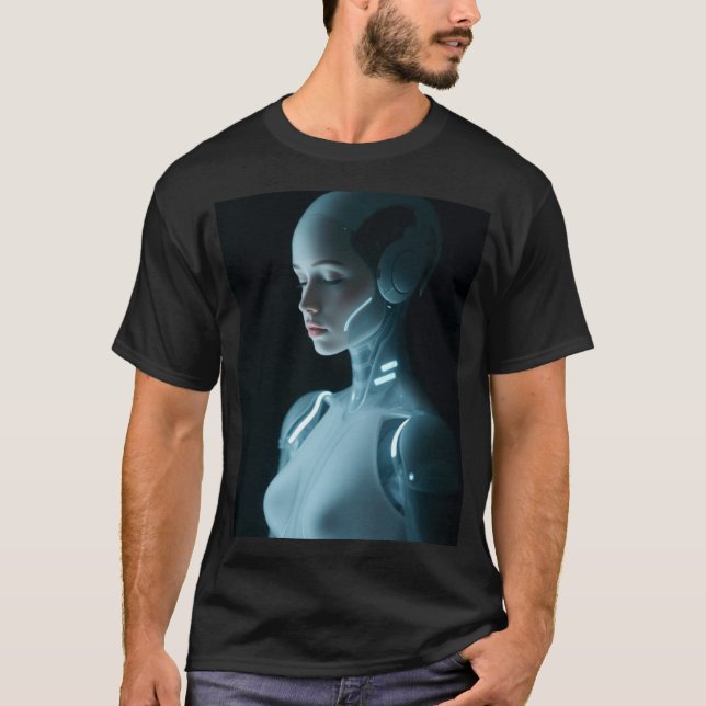 T-shirt Cyberpunk Enigma : The Beauty of the Machine (Devant)