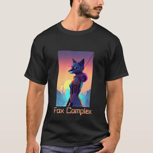 T-Shirt Cyberpunk Fox 2 (Devant)