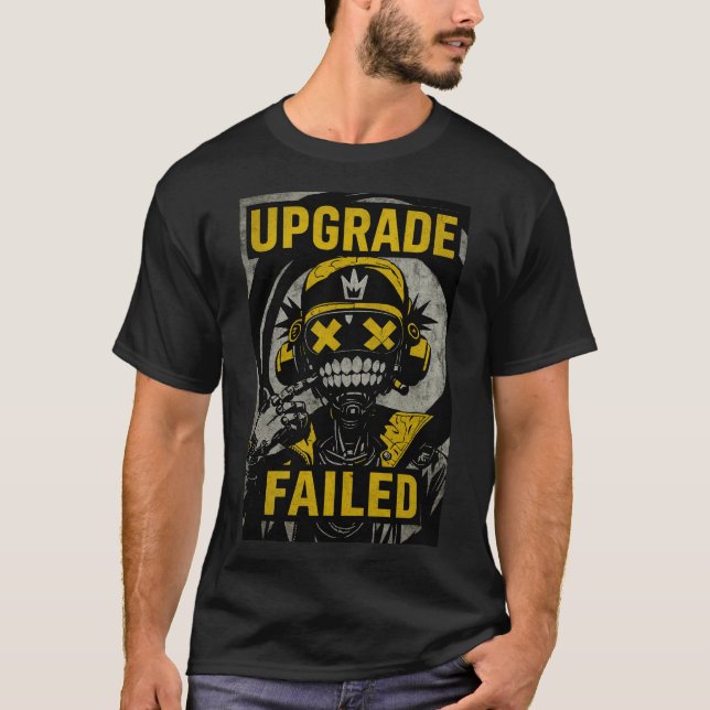 T-shirt Cyberpunk Glitch - Upgrade Failed Dystopia (Devant)