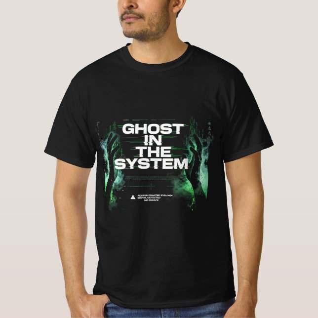 T-shirt Cyberpunk Glitch | Vert Néon (Devant)