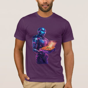 T-Shirt Cyberpunk Livraison de Pizza – Néon Futuri