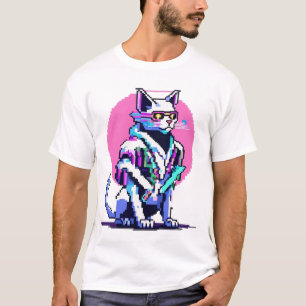 T-shirt Cyberpunk Neon Chat Blade Master