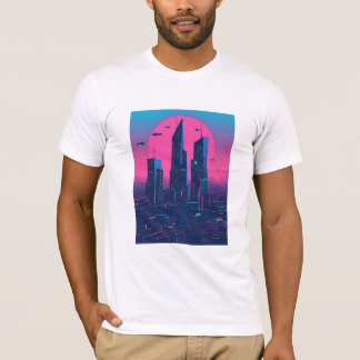 T-shirt Cyberpunk Neon City esthétique pour Sci-Fi et Tech