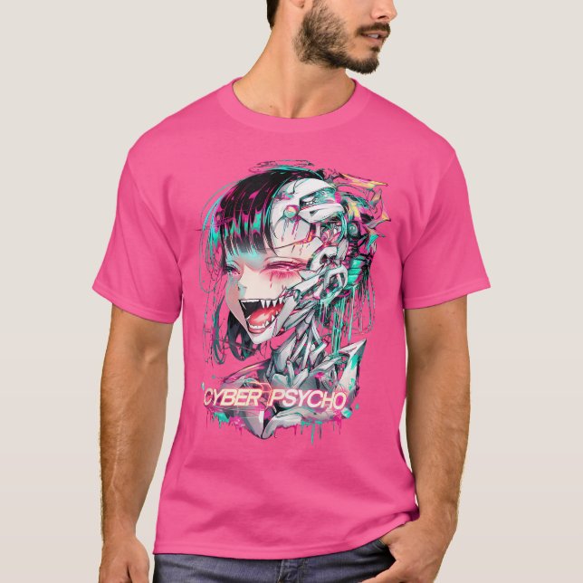 T-shirt Cyberpunk psychédélique Trippy Rainbow Cyber Psych (Devant)