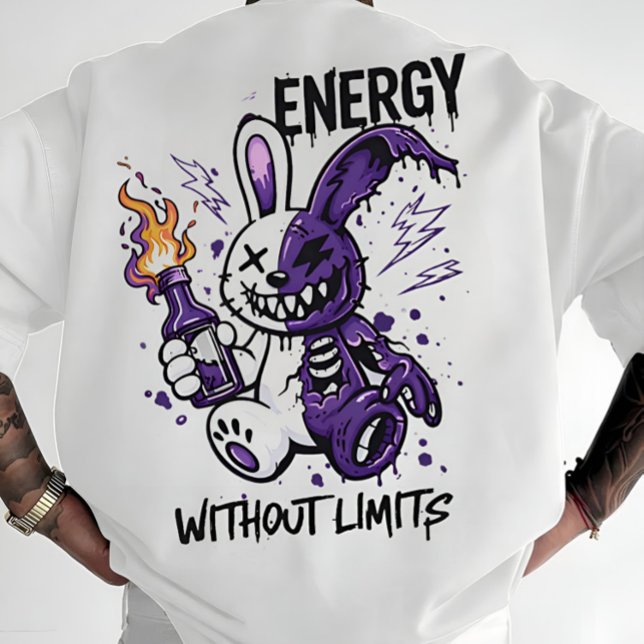 T-shirt Cyberpunk Rabbit Graphic - Energy Without Limits S (Cyberpunk Rabbit Graphic)