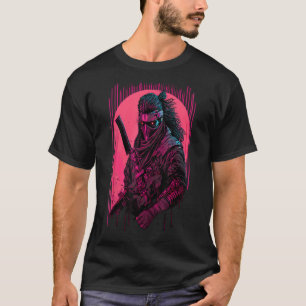 T-shirt Cyberpunk rétro Samurai Shirt Japonais Vaporwave A