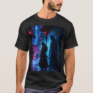 T-shirt Cyberpunk Samurai Poster – Neon Ronin Shadow