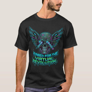 T-shirt Cyberpunk Skull Tech System Status Revolution