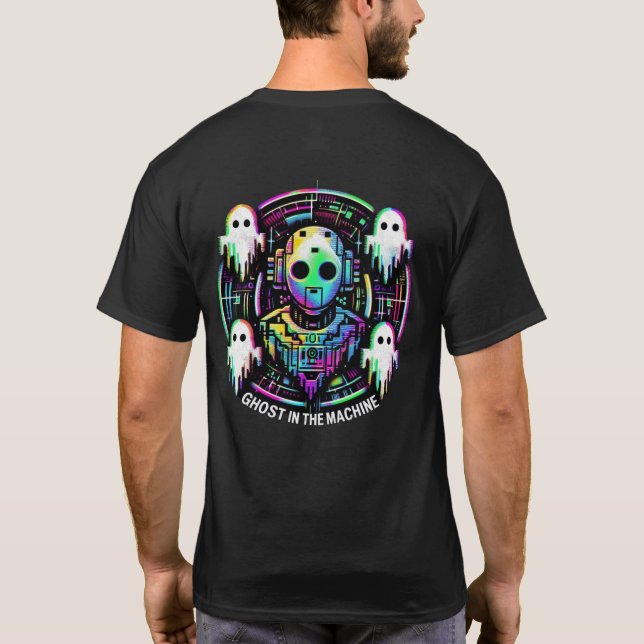 T-shirt 🤖 Cyberpunk Streetwear Gamer Ghost dans la machin (Dos)