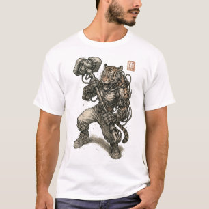 T-shirt Cyberpunk Tiger Samurai