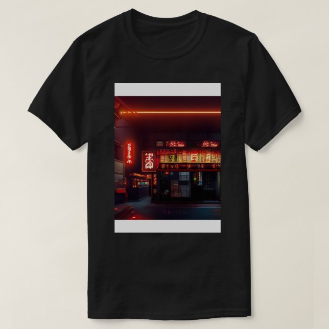 T-shirt Cyberpunk Tokyo Ramen Shop 1.png (Design devant)