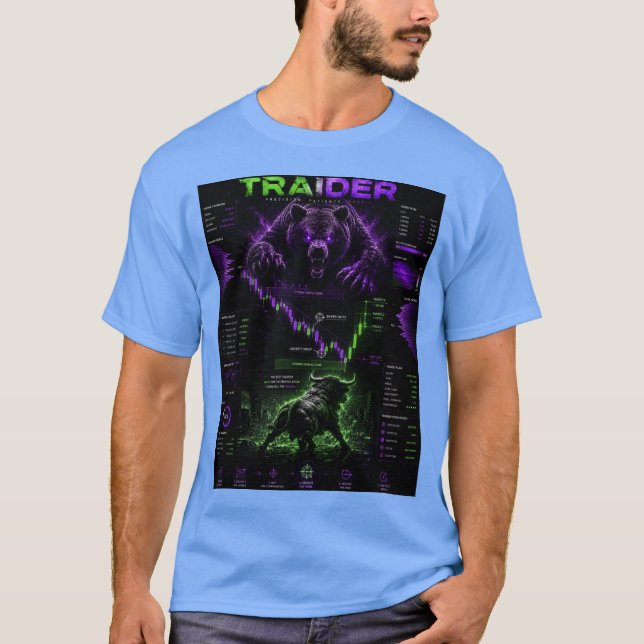 T-Shirt Cyberpunk TRAIDER - Gaming & Trading (Devant)