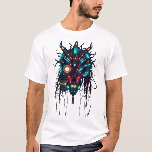 T-shirt Cyberpunk Tribal Face Art (Devant)