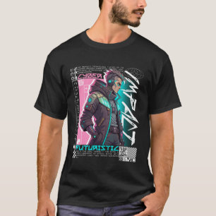 T-shirt Cyberpunk urbain Streetwear Cyber Impact Futuriste