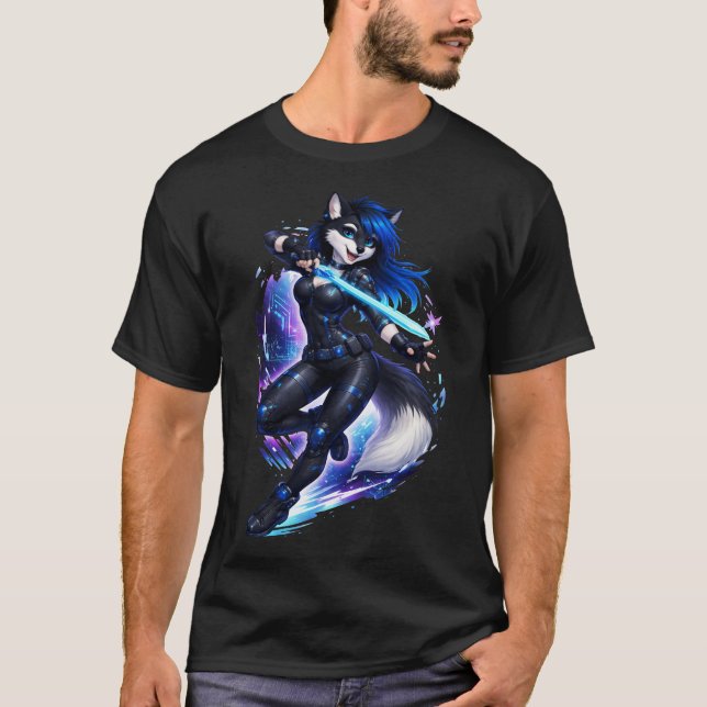 T-shirt Cyberpunk Vixen (Devant)