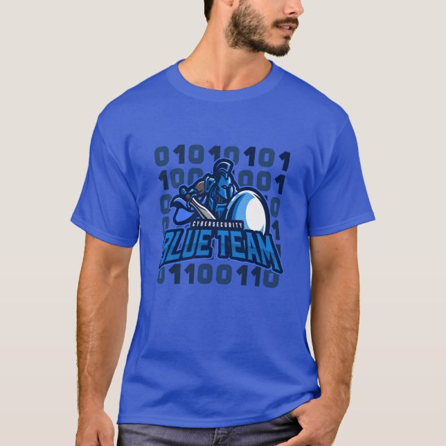 T-shirt Cybersécurité Blue Team Spartan Matrix (Devant)