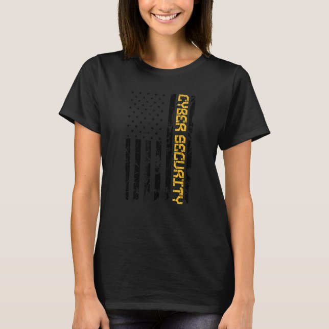 T-shirt Cybersécurité IT Analyst DA1 US Drapeau certifié T (Devant)