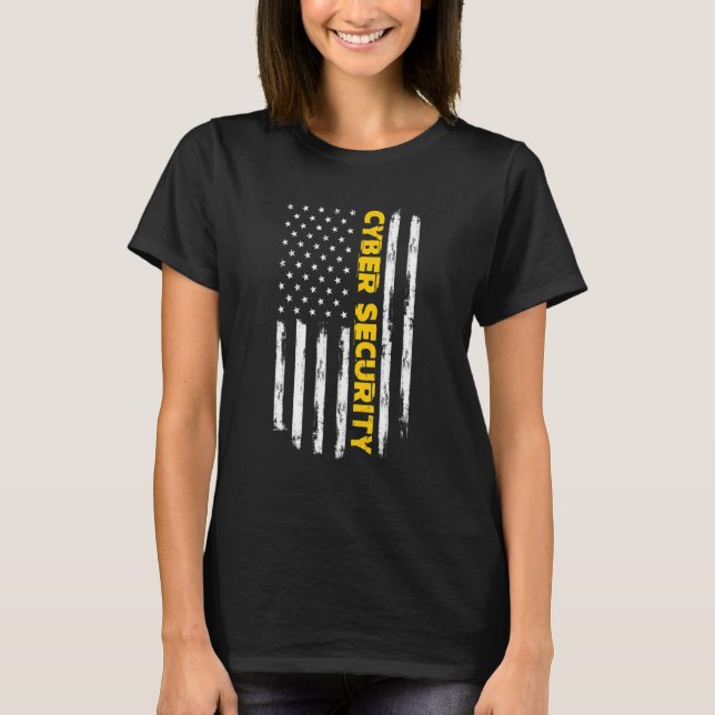 T-shirt Cybersécurité Programmeurs IT Indicateur américain (Devant)