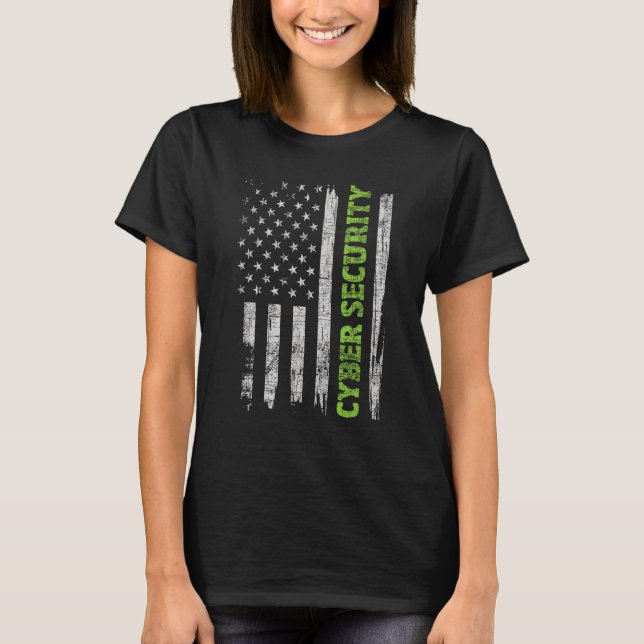 T-shirt Cybersécurité - USA Flag Computer Engineer Program (Devant)