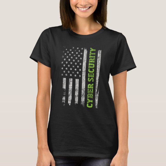 T-shirt Cybersécurité - USA Flag Computer Engineer Program (Devant)