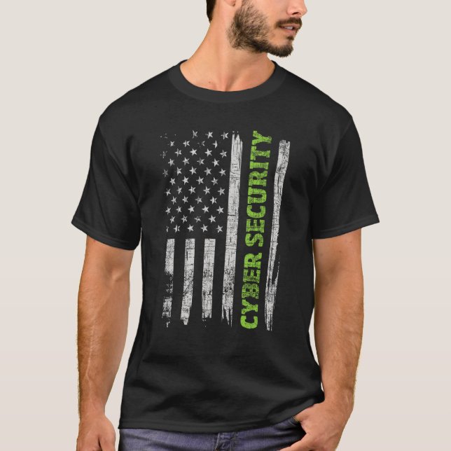 T-shirt Cybersécurité - USA Flag Computer Engineer Program (Devant)