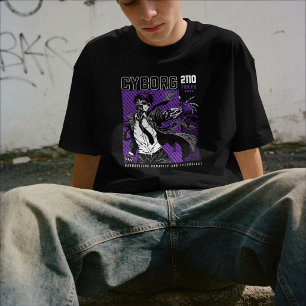 T-shirt Cyborg 2110 Tokyo Japon Technologie Anime Futuri