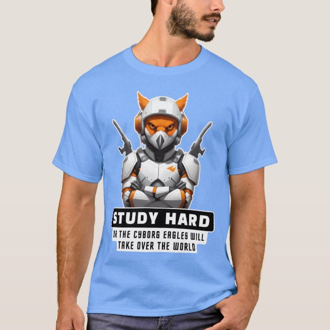 T-shirt Cyborg Animal Bird cite un ami (Devant)