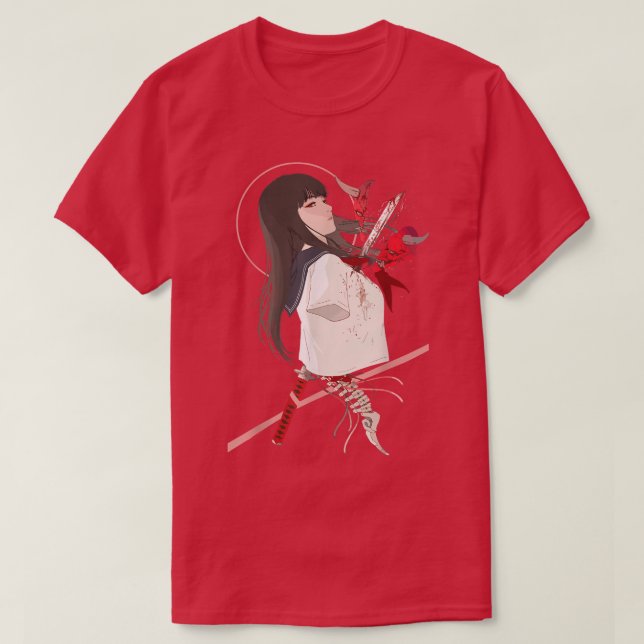 T-shirt Cyborg Girl esthétique Samurai Japonais Otaku Weeb (Design devant)