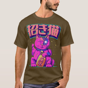 T-shirt Cyborg Maneki Neko Chat Japonais Cyber esthétique