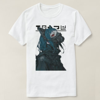 T-shirt Cyborg Vaporwave Cool Gas Mask Girl
