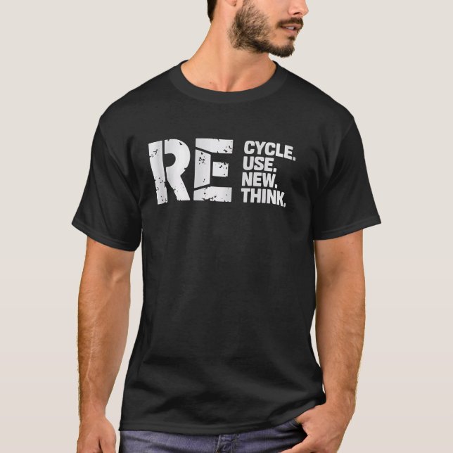 T-shirt Cycle de recyclage Réutiliser Nouvelle pensée envi (Devant)