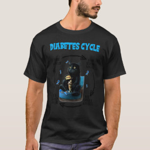 T-shirt Cycle du diabète  Chaton chat noir Sensibilisation