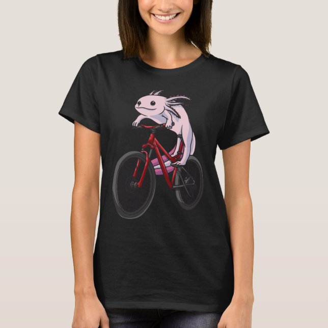 T-shirt Cycling Axolotl Cyclist Bike for Women Men Kids (Devant)
