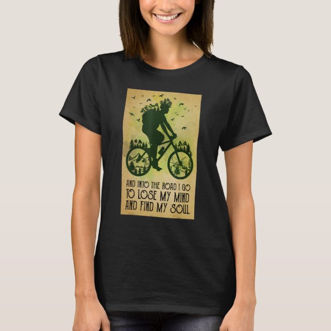 T-shirt Cycling Bicycle Mountain Biking Lose My Mind Find  (Devant)