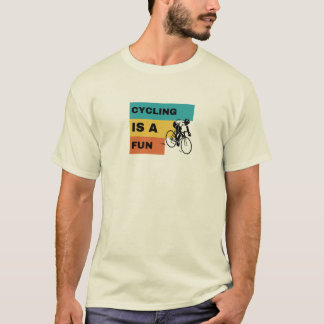 T-shirt Cycling Is Fun T‑Shirt – Bold Retro Cycling Graphi