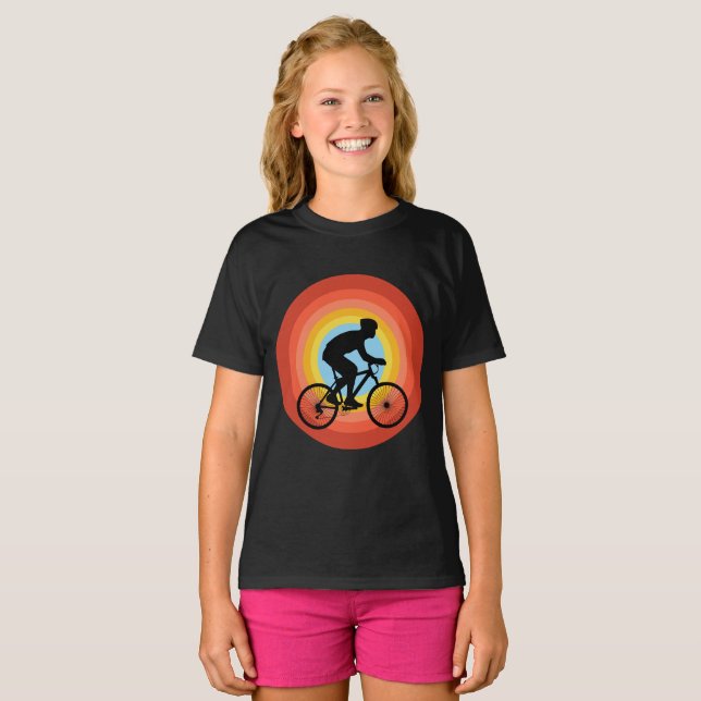 T-Shirt CYCLISME COUCHER DE SOLEIL VINTAGE (Devant entier)