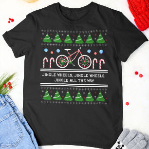 T-shirt Cyclisme de Canne de Bonbons de Noël