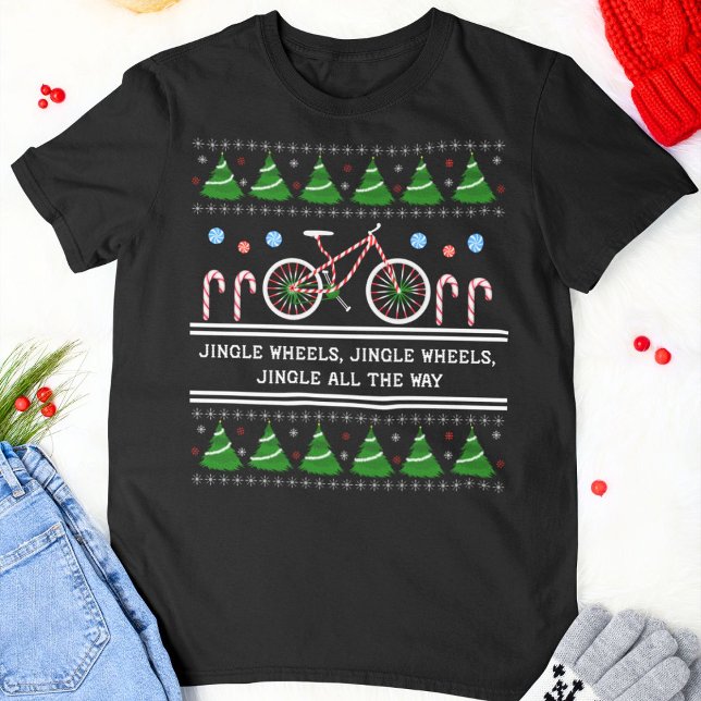 T-shirt Cyclisme de Canne de Bonbons de Noël (Créateur téléchargé)
