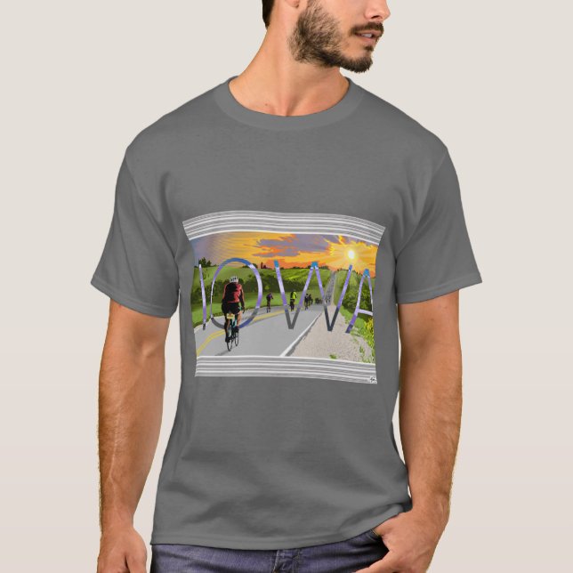 T-shirt Cyclisme En Iowa (Devant)