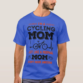 T-shirt Cyclisme Maman Heartbeat Awesome Cycle Cadeau