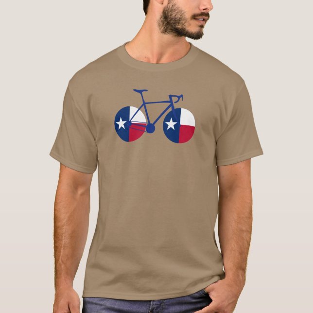 T-shirt Cyclisme sous le drapeau du Texas (Devant)