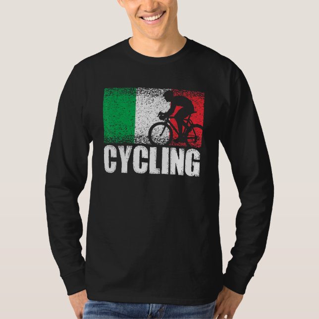 T-shirt Cyclisme Sport Italie Drapeau Italien Bicycle Raci (Devant)