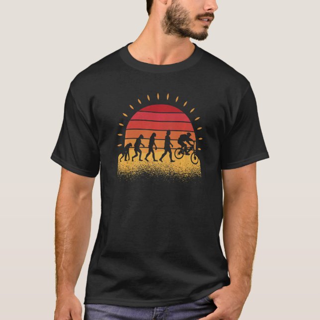 T-shirt Cyclist Biker Biking Road Bike Cycling Evolution (Devant)