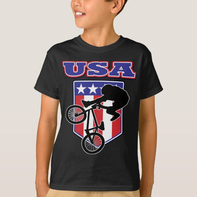 T-shirt Cycliste BMX USA (Devant)