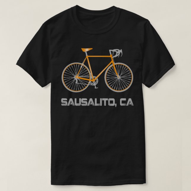 T-shirt Cycliste cycliste Sausalito CA (Design devant)