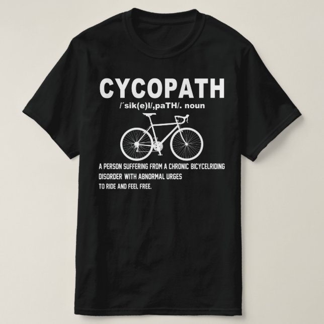 T-shirt cycliste cycopathe (Design devant)
