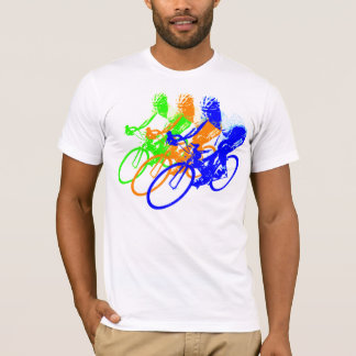 T-shirt Cycliste de couleur d'arc-en-ciel