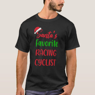 T-shirt Cycliste de course favori de Santas à vélo Christm