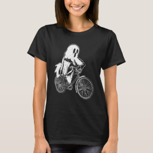 T-shirt Cycliste Halloween Ghost Riding Vélo