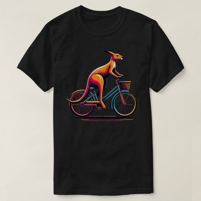 T-shirt Cycliste Kangaroo équitation Vélo Animal Australie (Design devant)